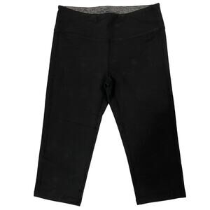 FootJoy Capri Leggings Womens Size L Black Pull On Knit Golf Pants NEW Tiny Flaw